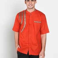 Jual Baju koko batik, busana muslim pria kualitas premium kode TN 36 oren Murah