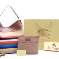 Tas Burberry Hobo Ashby Strip Multicolor Set Apricot AP1039R