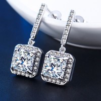 Anting Berlian Premium Lapis Emas Putih (Perhiasan Imitasi) - BE006