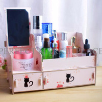 Jual PROMO #618 Rak kosmetik CERMIN kitty cat Desktop storage kitty series Murah