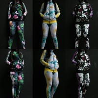 Jual Pabrik Baju Fitness,Senam,Zumba,SXB FLORAL JACKET ADIDAS & LEGGING Murah