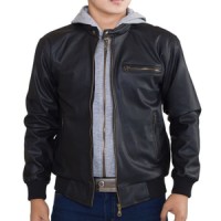 Jual JAKET SEMI KULIT SINTETIS MODEL GGS HOODED Murah