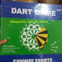 Jual TERBARU DART BOARD GAME 15INCH SUNWAY SPORT HARGA MURAH + 6 ARROW Murah