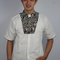 Baju Koko Pria Batik Baju Koko Lengan Pendek Baju Muslim Dewasa Putih