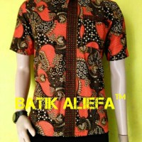 Kemeja Hem Batik Pria Modern Kuning Ter Laris Di Pekalongan