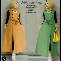 Jual 6865 jelita maxi vest/long vest katun/maxi dress/dress muslim murah Murah