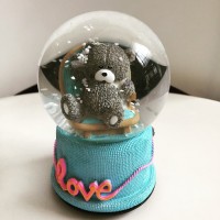 Jual Kotak Musik Snow Globe Bola Kristal Kaca Salju Lamp SK0090A Teddy Bear Murah