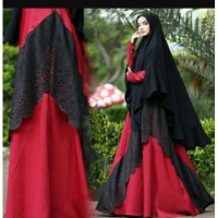 Jual SYARI NABILA HITAM / GAMIS WANITA WOLLY CREPE HITAM Murah