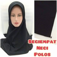 jilbab hijab kerudung segiempat segi empat neci polos sekolah hitam