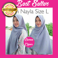 Jual Kerudung Hijab Jilbab Simple Syari Khimar Plain Nayla Shawl Size L Murah
