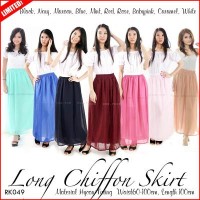 Promo Korean Long Chiffon Maxi Skirt Rok Panjang Wanita Rk049