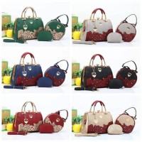Furla Behel 2tone 5712# set 3in1 ||Tas Wanita Cantik|Tas Import Murah