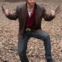 Jaket Semi Kulit Sintetis Jacket Wolverine Logan X Men Cokelat Pria