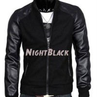 Jaket Semi Kulit Sintetis Jacket Night Black Hitam Pria Cowok Lelaki