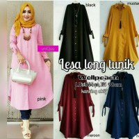 Jual Atasan Blouse Wanita Baju Muslim Blus Muslim Lesa Long Tunik Murah