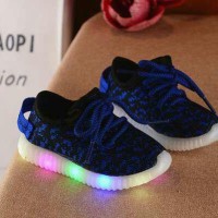 Jual Sepatu Led Anak Leopard New 1th sd 6th 21-35 DARK BLUE Murah