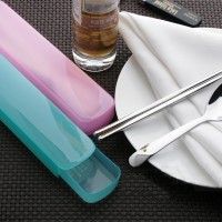 Jual AM005 Kotak Set Alat Makan Sendok Sumpit Stainles Portable Cutlery Box Murah
