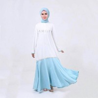 Rania Gamis Lace Biru | Gamis Busui Amily Hijab