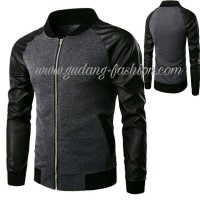 Jual jaket kulit pria sintetis kombinasi plis katun Murah