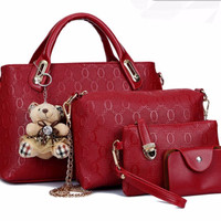 Jual TAS IMPORT MURAH SELEMPANG 4in1 PROMO B34053 RED Murah