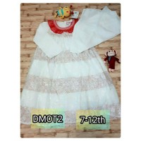 gamis anak baju muslim brukat gliter katun motif bunga renda tounique