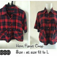 Jual Hem Flanel Crop Murah