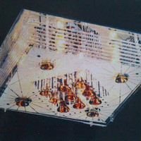 lampu hias plafon led ukuran 50 cm x 50 cm + remote cocok di teras dll