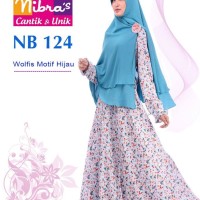 Gamis Muslimah Nibras NB 124 Motif Hijau