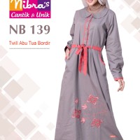 Gamis Muslimah Nibras NB 139 Abu Tua