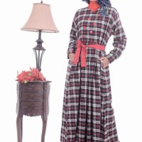 Gamis Muslimah Nibras NB 122 Flanel Hitam