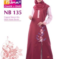 Gamis Muslimah Nibras NB 135 Cigaret Maroon