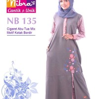 Gamis Muslimah Nibras NB 135 Cigaret Abu Tua