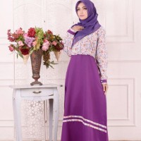 Gamis Muslimah Nibras NB 129 Ungu