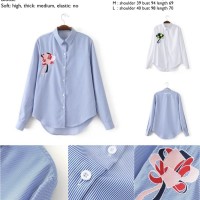 kemeja cewek, lengan panjang, putih, biru muda, rose, kemeja wanita