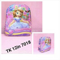 Jual tas sekolah tk impor grosir murah 5D sofia hk frozen, little pony, car Murah