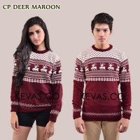 Jual GROSIR COUPLE DEER MAROON - BAJU RAJUT Murah