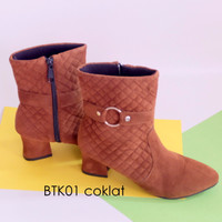 Jual SALE sepatu boot heels suede wanita BTK01 Murah