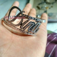 Gelang Nama Silver Stainless Gelang Ukir Nama Cewek Anti Karat Trendy
