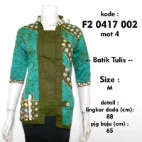 blus batik tulis asli klaten kutubaru toska M blouse atasan F20417002