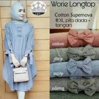Jual JUAL BUSANA MUSLIM CANTIK BLOUSE TUNIK ATASAN WANITA-WORIE LONGTOP Murah