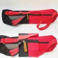 Jual Tas Matras Yoga Kanvas Merah Hitam Murah