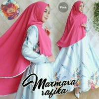 SYARI MAXMARA RABIKA PINK SET HIJAB GAMIS MAXI BERGO KHIMAR BUSUI XL