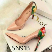 Jual Sepatu Wanita High Heels Hitam - Dior Murah