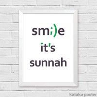 Jual Poster Quote Islami - Smile, It's Sunnah - Hiasan Dinding Murah