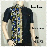 kemeja koko batik prada emas hitam | BATIK PEKALONGAN