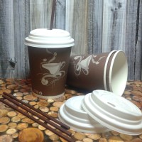 Jual Paper Cup/Gelas Kertas Ukuran 8OZ 1 Set (paper cup+tutup+sedotan)-P014 Murah