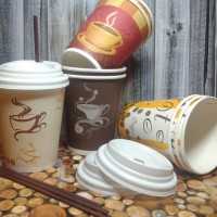 Jual Paper Cup/Gelas Kertas Ukuran 8OZ 1 Set (paper cup+tutup+sedotan)-P016 Murah