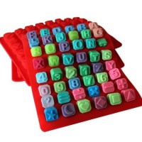 Jual Cetakan silikon coklat es puding silicone Alphabet Angka Mat 48 pcs Murah