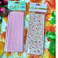 Jual Sedotan Kertas bunga dan pink polkadot Murah
