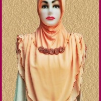 Jilbab Kerudung Premium Bergo Instan Orange Oranye Danisha Meidiani